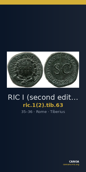 RIC I (second edition) Tiberius 63 — CANOA