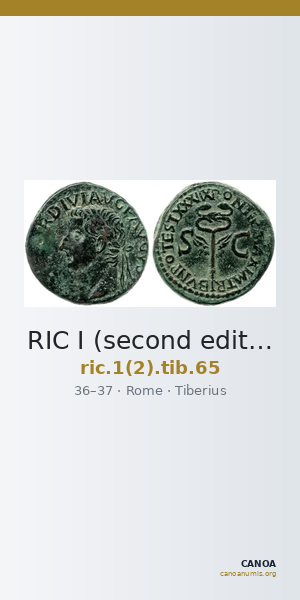 RIC I (second edition) Tiberius 65 — CANOA