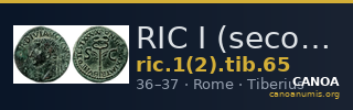 RIC I (second edition) Tiberius 65 — CANOA