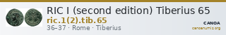 RIC I (second edition) Tiberius 65 — CANOA