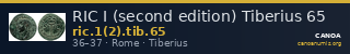 RIC I (second edition) Tiberius 65 — CANOA