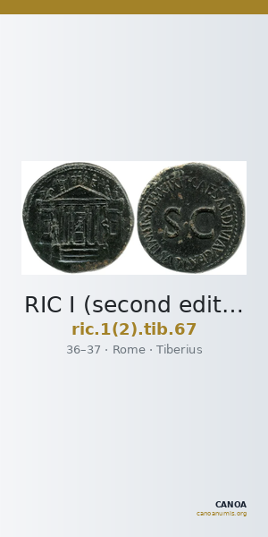 RIC I (second edition) Tiberius 67 — CANOA