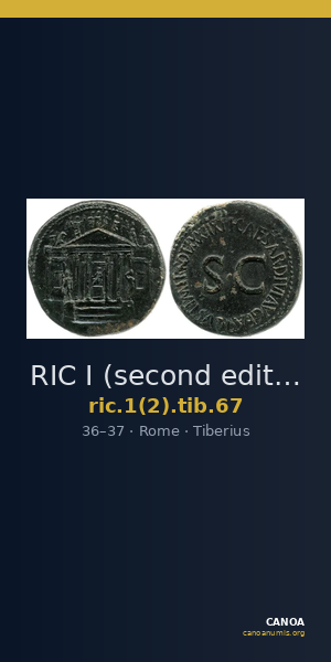 RIC I (second edition) Tiberius 67 — CANOA