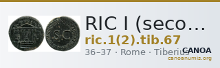 RIC I (second edition) Tiberius 67 — CANOA