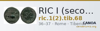 RIC I (second edition) Tiberius 68 — CANOA