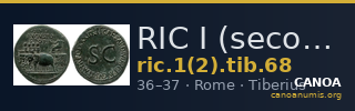 RIC I (second edition) Tiberius 68 — CANOA