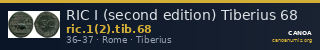 RIC I (second edition) Tiberius 68 — CANOA