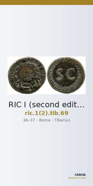 RIC I (second edition) Tiberius 69 — CANOA