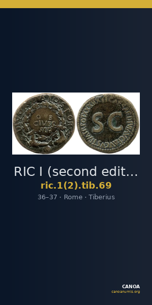 RIC I (second edition) Tiberius 69 — CANOA
