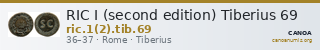 RIC I (second edition) Tiberius 69 — CANOA