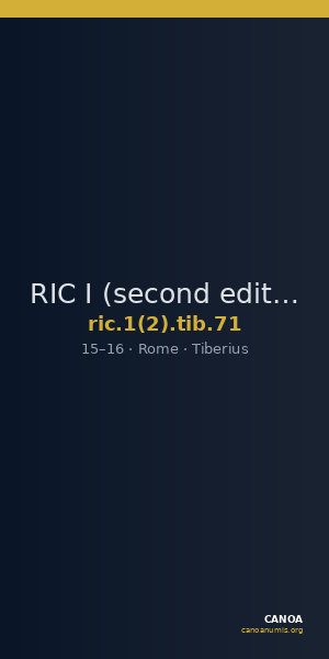 RIC I (second edition) Tiberius 71 — CANOA