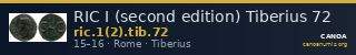 RIC I (second edition) Tiberius 72 — CANOA