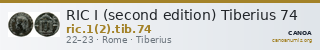 RIC I (second edition) Tiberius 74 — CANOA