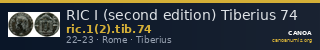 RIC I (second edition) Tiberius 74 — CANOA