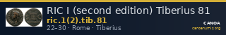 RIC I (second edition) Tiberius 81 — CANOA