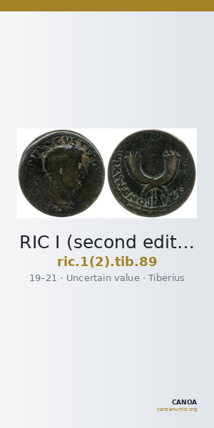 RIC I (second edition) Tiberius 89 — CANOA