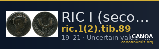 RIC I (second edition) Tiberius 89 — CANOA