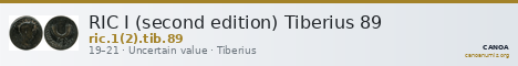RIC I (second edition) Tiberius 89 — CANOA