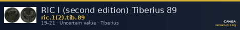 RIC I (second edition) Tiberius 89 — CANOA