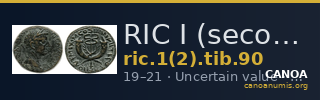 RIC I (second edition) Tiberius 90 — CANOA
