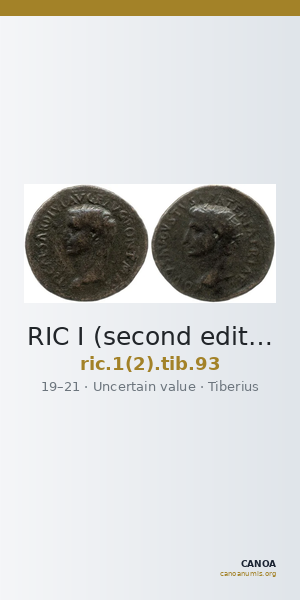 RIC I (second edition) Tiberius 93 — CANOA