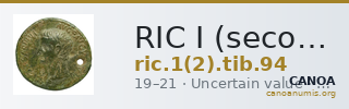 RIC I (second edition) Tiberius 94 — CANOA