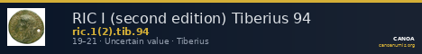RIC I (second edition) Tiberius 94 — CANOA
