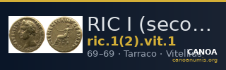 RIC I (second edition) Vitellius 1 — CANOA