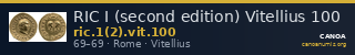 RIC I (second edition) Vitellius 100 — CANOA