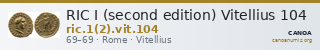 RIC I (second edition) Vitellius 104 — CANOA