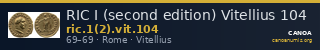 RIC I (second edition) Vitellius 104 — CANOA