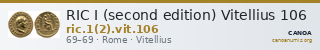 RIC I (second edition) Vitellius 106 — CANOA