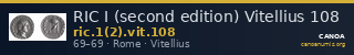 RIC I (second edition) Vitellius 108 — CANOA
