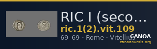 RIC I (second edition) Vitellius 109 — CANOA