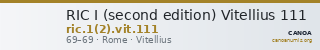 RIC I (second edition) Vitellius 111 — CANOA