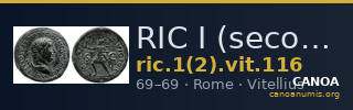 RIC I (second edition) Vitellius 116 — CANOA