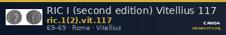 RIC I (second edition) Vitellius 117 — CANOA