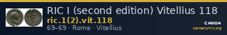 RIC I (second edition) Vitellius 118 — CANOA