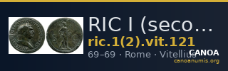 RIC I (second edition) Vitellius 121 — CANOA
