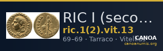 RIC I (second edition) Vitellius 13 — CANOA