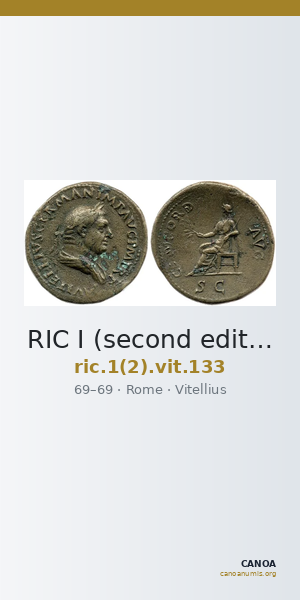 RIC I (second edition) Vitellius 133 — CANOA