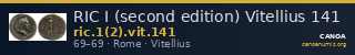 RIC I (second edition) Vitellius 141 — CANOA