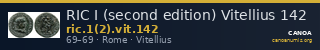 RIC I (second edition) Vitellius 142 — CANOA