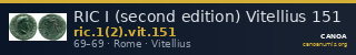 RIC I (second edition) Vitellius 151 — CANOA