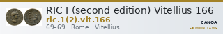RIC I (second edition) Vitellius 166 — CANOA