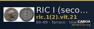 RIC I (second edition) Vitellius 21 — CANOA