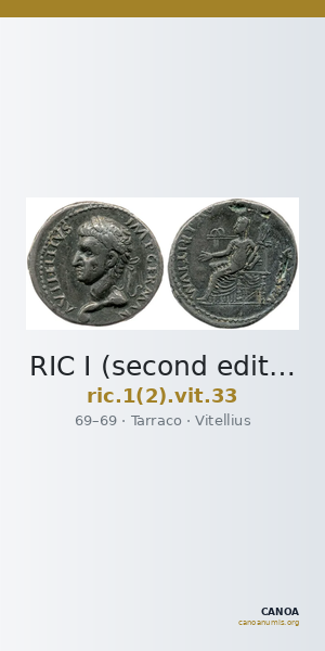 RIC I (second edition) Vitellius 33 — CANOA