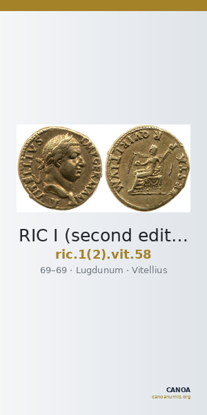RIC I (second edition) Vitellius 58 — CANOA