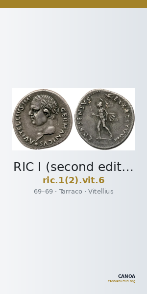 RIC I (second edition) Vitellius 6 — CANOA