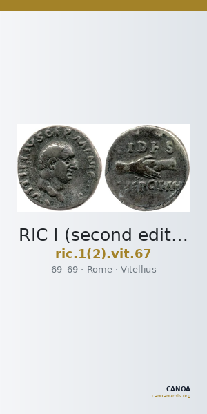 RIC I (second edition) Vitellius 67 — CANOA